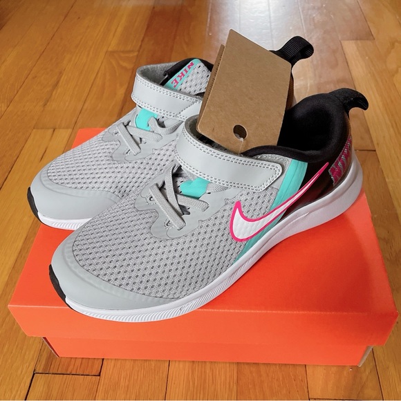 Nike Star Runner 3 SE (PSV) Kids Shoes Grey Pink Teal DD1150-001 size 2.5Y - Picture 1 of 6
